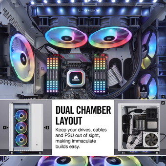 Corsair Crystal Series 680X RGB ATX High Airflow Tempered Glass Smart Case - White