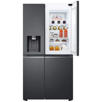 LG Net 635L Side-by-Side with Door-in-Door, UVnano Water Dispenser in Matte Black Finish Fridge [GC-J257CQES]