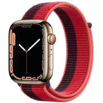 Apple Watch Series 7 (45mm, GPS + Cellular) - Stainless Steel Case with Sport Loop