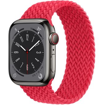 Apple Watch Series 8 (45mm, GPS + Cellular) - Graphite Stainless Steel Case with Braided Solo Loop
