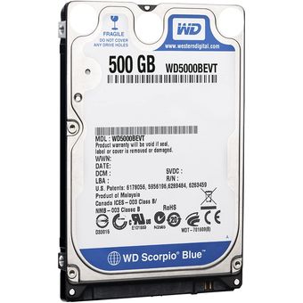 Western Digital WD Scorpio Blue 2.5" PC HDD, 500GB / 8MB Cache