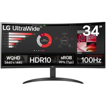LG 34" 21:9 Curved UltraWide QHD Monitor [34WR50QK-B]