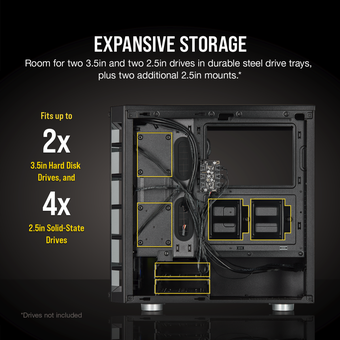 Corsair iCUE 465X RGB Mid-Tower ATX Smart Case - Black