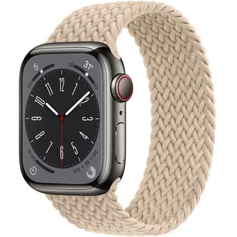 Apple Watch Series 8 (45mm, GPS + Cellular) - Graphite Stainless Steel Case with Braided Solo Loop