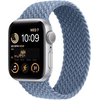 Apple Watch SE 2022(40mm, GPS) - Silver Aluminum Case with Braided Solo Loop