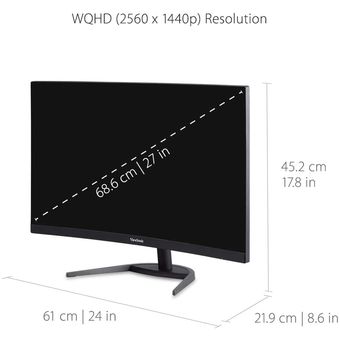 ViewSonic 27" WQHD, 144Hz Curved Gaming Monitor [VX2768-2KPC-MHD]