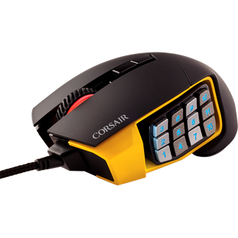 Corsair Scimitar PRO RGB Optical MOBA/MMO Gaming Mouse - Yellow (WW) (Refurbished)