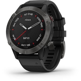 Garmin Fenix 6 - 47mm (Sapphire - Carbon Gray DLC With Black Band)