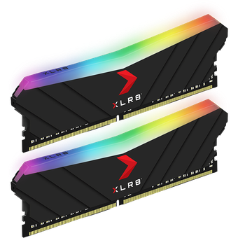 PNY XLR8 Gaming EPIC-X RGB 3200MHz Desktop Memory 16GB (2x8GB), Black/White.Silver