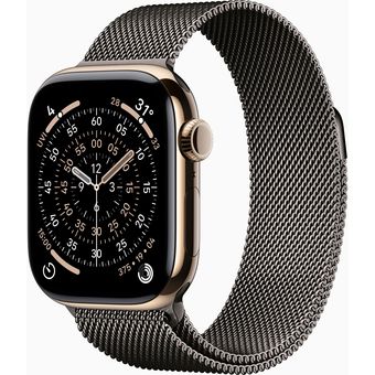 Apple Watch Series 11 (42mm, GPS + Cellular) - Titanium Case with Milanese Loop