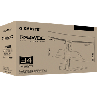 GIGABYTE G34WQC A, 34" 144Hz 1ms Curved Gaming Monitor