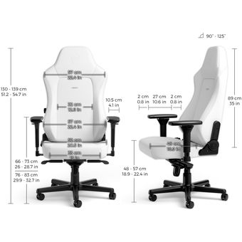 Noblechairs HERO, High-tech faux leather -  Black/ Java/ White Edition