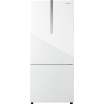 Panasonic 380L Bottom Freezer, Glass Door Inverter Fridge [NR-BX421WGW]