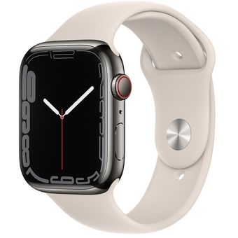 Apple Watch Series 7 (41mm, GPS + Cellular) - Stainless Steel Case with Sport Band 