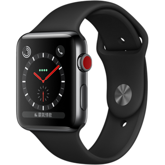 Apple Watch Series 3 (GPS + Cellular) - 42mm, Space Black Stainless Steel Case w/ Black Band