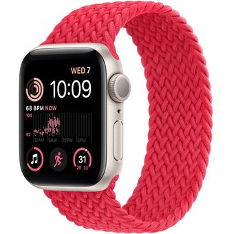 Apple Watch SE 2022 (44mm, GPS) - Starlight Aluminum Case with Braided Solo Loop