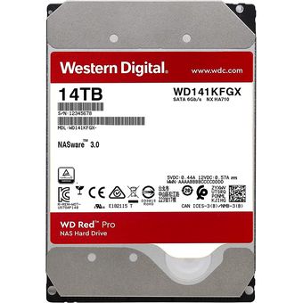 Western Digital WD Red Pro NAS Hard Drive, 14TB / 512MB Cache
