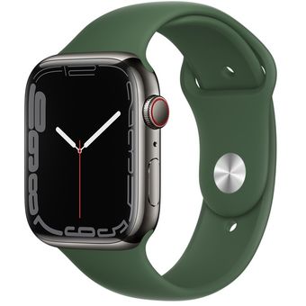 Apple Watch Series 7 (45mm, GPS + Cellular) - Stainless Steel Case with Sport Band 
