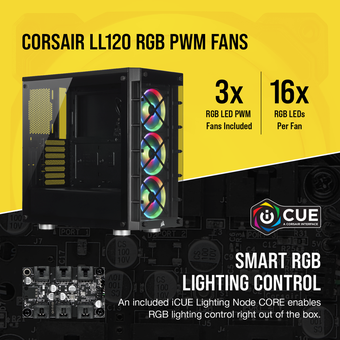 Corsair iCUE 465X RGB Mid-Tower ATX Smart Case - Black