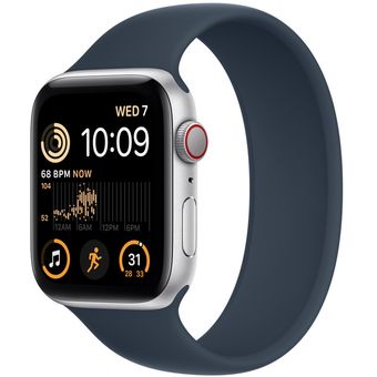 Apple Watch SE 2022 (44mm, GPS + Cellular) - Silver Aluminum Case with Solo Loop