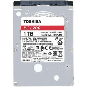 Toshiba L200 Laptop PC 2.5" SATA Hard Drive, 1TB [HDWL110UZSVA]