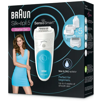 Braun Full Body Wet and Dry Epilator (SES5/890 FGB12/34) - Blue