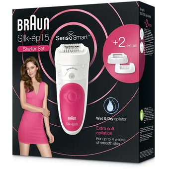 Braun Full Body Wet and Dry Epilator (SES5/500 FGB12/35) - Pink