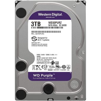 Western Digital WD Purple Surveillance HDD, 3TB / 64MB Cache