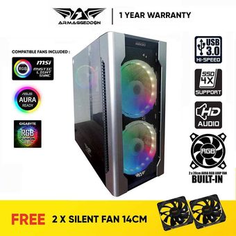 Armaggeddon AirStream R200 EATX See-thru Side Panel Gaming PC Case