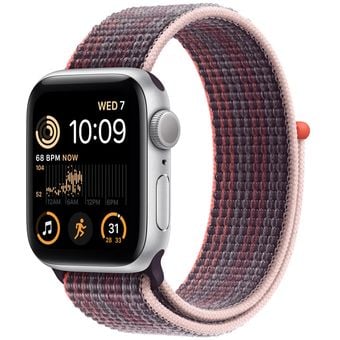 Apple Watch SE 2022 (44mm, GPS) - Silver Aluminum Case with Sport Loop