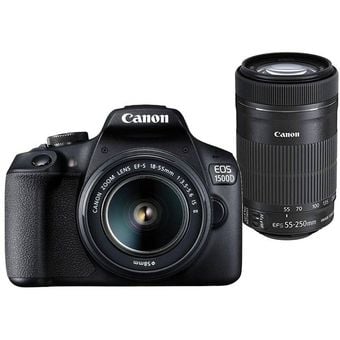 Canon EOS 1500D with 18-55mm IS II Lens + 55-250mm Lens