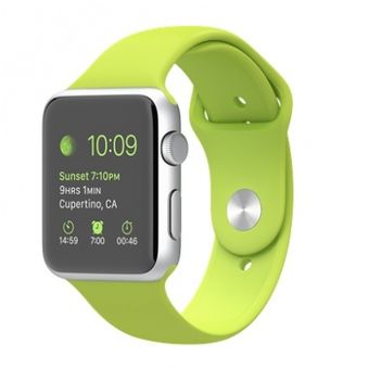 Apple Watch Sport 42mm, Silver Aluminium Metal Case w/ Green Band