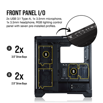 Corsair Crystal 570X RGB Mirror Black Tempered Glass, Premium ATX Mid-Tower Case