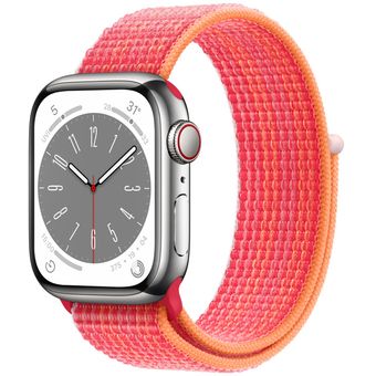 Apple Watch Series 8 (45mm, GPS + Cellular) - Stainless Steel Case with Sport Loop