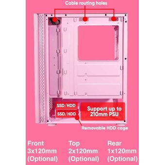 Armaggeddon Ruby B-V Pink ATX Gaming PC Case