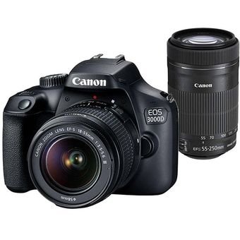 Canon EOS 3000D, 18-55mm III Lens + 55-250mm Lens