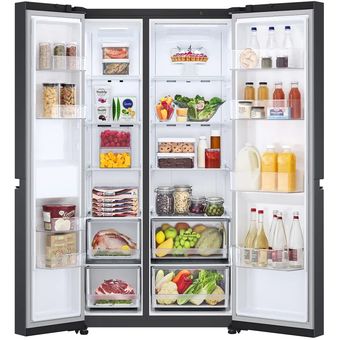 LG Net 655L Side-by-Side Fridge in Matte Black Finish [GC-B257SQVL]