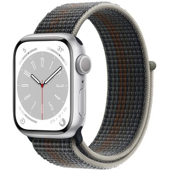 Apple Watch Series 8 (45mm, GPS) - Silver Aluminum Case with Sport Loop