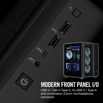 Corsair Crystal Series 680X RGB ATX High Airflow Tempered Glass Smart Case - Black