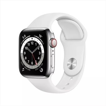 Apple Watch Series 6 (44mm, GPS + Cellular) - Stainless Steel Case with Sport Band