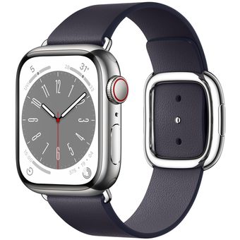 Apple Watch Series 8 (41mm, GPS + Cellular) - Stainless Steel Case with Modern Buckle