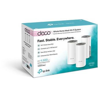 TP-Link Deco E4 V1, AC1200 Whole Home Mesh Wi-Fi System (3-pack)