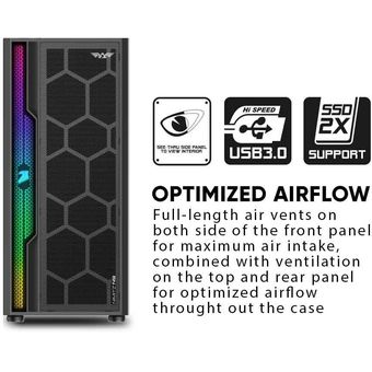 Armaggeddon Nimitz N9 | ATX Gaming PC Case w/ Tempered Glass