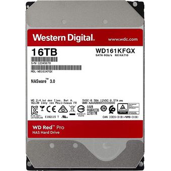 Western Digital WD Red Pro NAS Hard Drive, 16TB / 512MB Cache