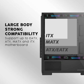 Armaggeddon Aero III ATX Gaming PC Case w/ Tempered Glass
