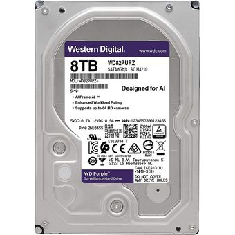 Western Digital WD Purple Surveillance HDD, 8TB / 128MB Cache