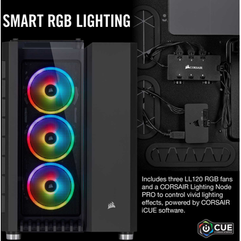 Corsair Crystal Series 680X RGB ATX High Airflow Tempered Glass Smart Case - Black