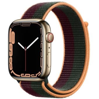 Apple Watch Series 7 (45mm, GPS + Cellular) - Stainless Steel Case with Sport Loop