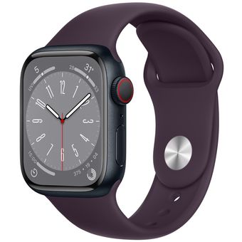 Apple Watch Series 8 (45mm, GPS + Cellular) - Midnight Aluminum Case with Sport Band