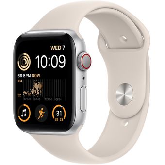 Apple Watch SE 2022 (44mm, GPS + Cellular) - Aluminum Case with Sport Band